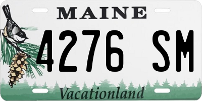 ME license plate 4276SM