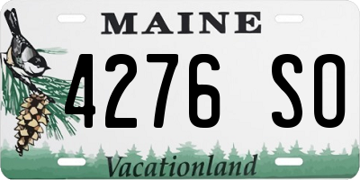 ME license plate 4276SO