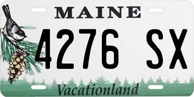 ME license plate 4276SX