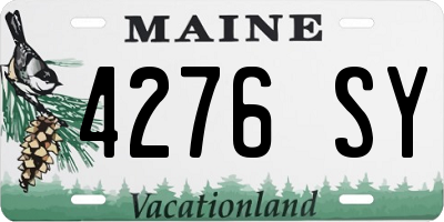 ME license plate 4276SY