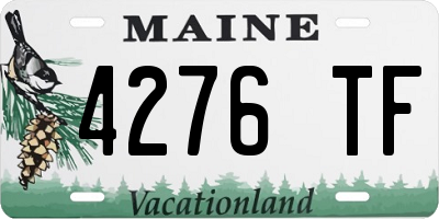 ME license plate 4276TF