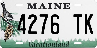 ME license plate 4276TK