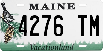 ME license plate 4276TM