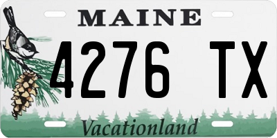 ME license plate 4276TX