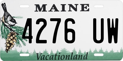 ME license plate 4276UW