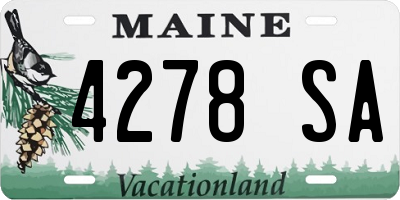 ME license plate 4278SA