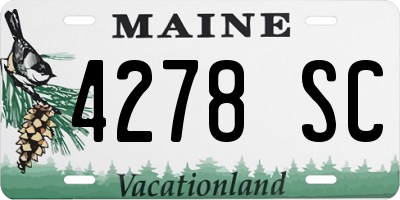 ME license plate 4278SC