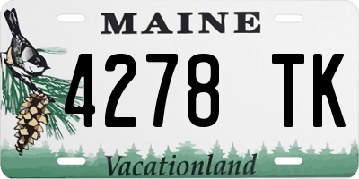 ME license plate 4278TK