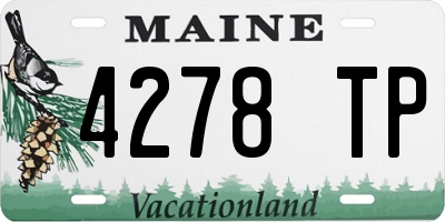 ME license plate 4278TP
