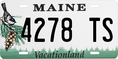 ME license plate 4278TS