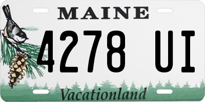 ME license plate 4278UI