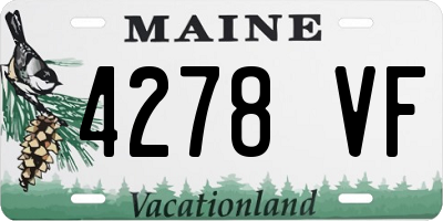 ME license plate 4278VF