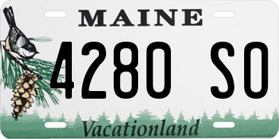 ME license plate 4280SO