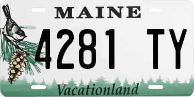 ME license plate 4281TY