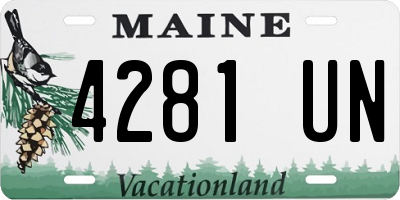 ME license plate 4281UN