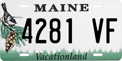 ME license plate 4281VF
