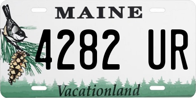 ME license plate 4282UR