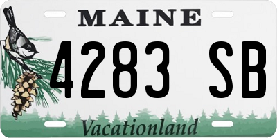ME license plate 4283SB