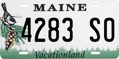 ME license plate 4283SO