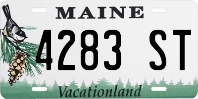 ME license plate 4283ST