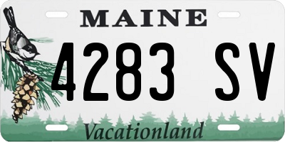 ME license plate 4283SV