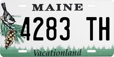ME license plate 4283TH