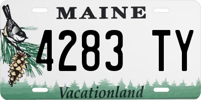 ME license plate 4283TY