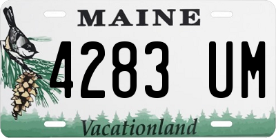 ME license plate 4283UM