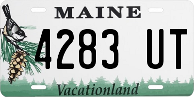 ME license plate 4283UT