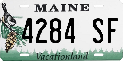 ME license plate 4284SF