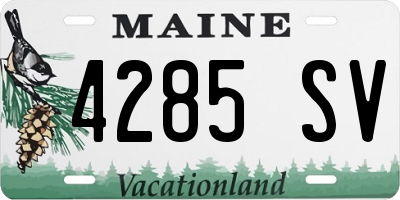 ME license plate 4285SV