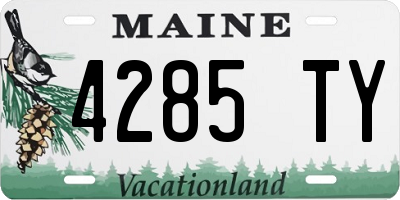 ME license plate 4285TY