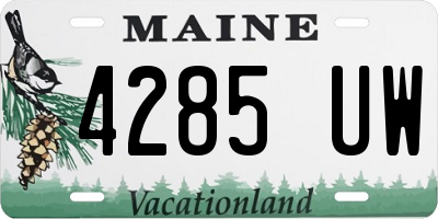 ME license plate 4285UW