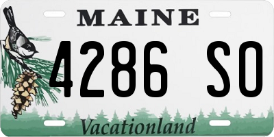 ME license plate 4286SO