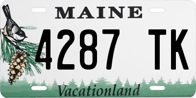 ME license plate 4287TK