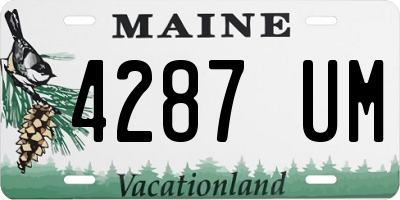 ME license plate 4287UM