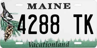 ME license plate 4288TK