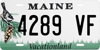 ME license plate 4289VF