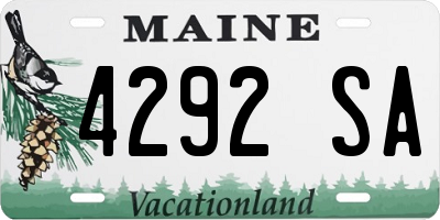 ME license plate 4292SA