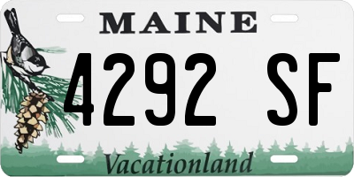 ME license plate 4292SF