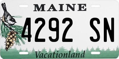 ME license plate 4292SN