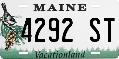 ME license plate 4292ST