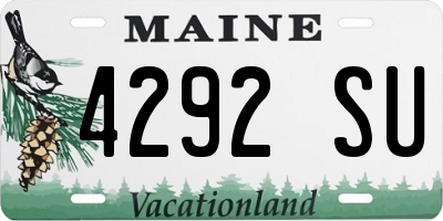 ME license plate 4292SU