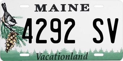 ME license plate 4292SV