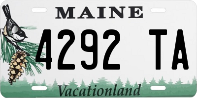 ME license plate 4292TA