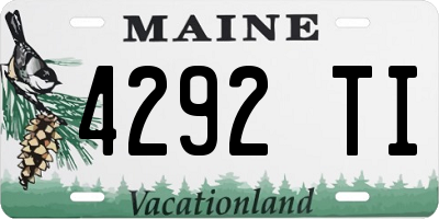 ME license plate 4292TI