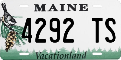 ME license plate 4292TS
