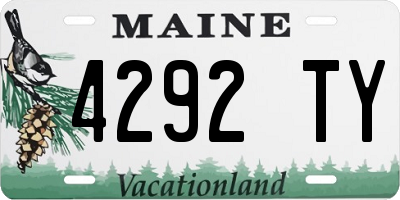 ME license plate 4292TY