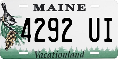ME license plate 4292UI