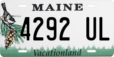 ME license plate 4292UL
